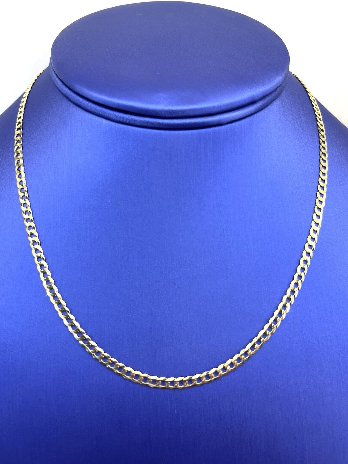 14K yellow gold 16” solid flat Cuban necklace 3.1 mm 4.9 g0