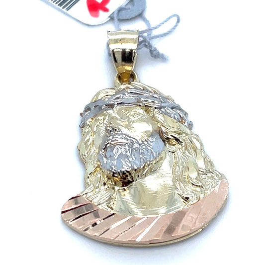 10k Tri Color Gold Jesus Pendant 3.40g0