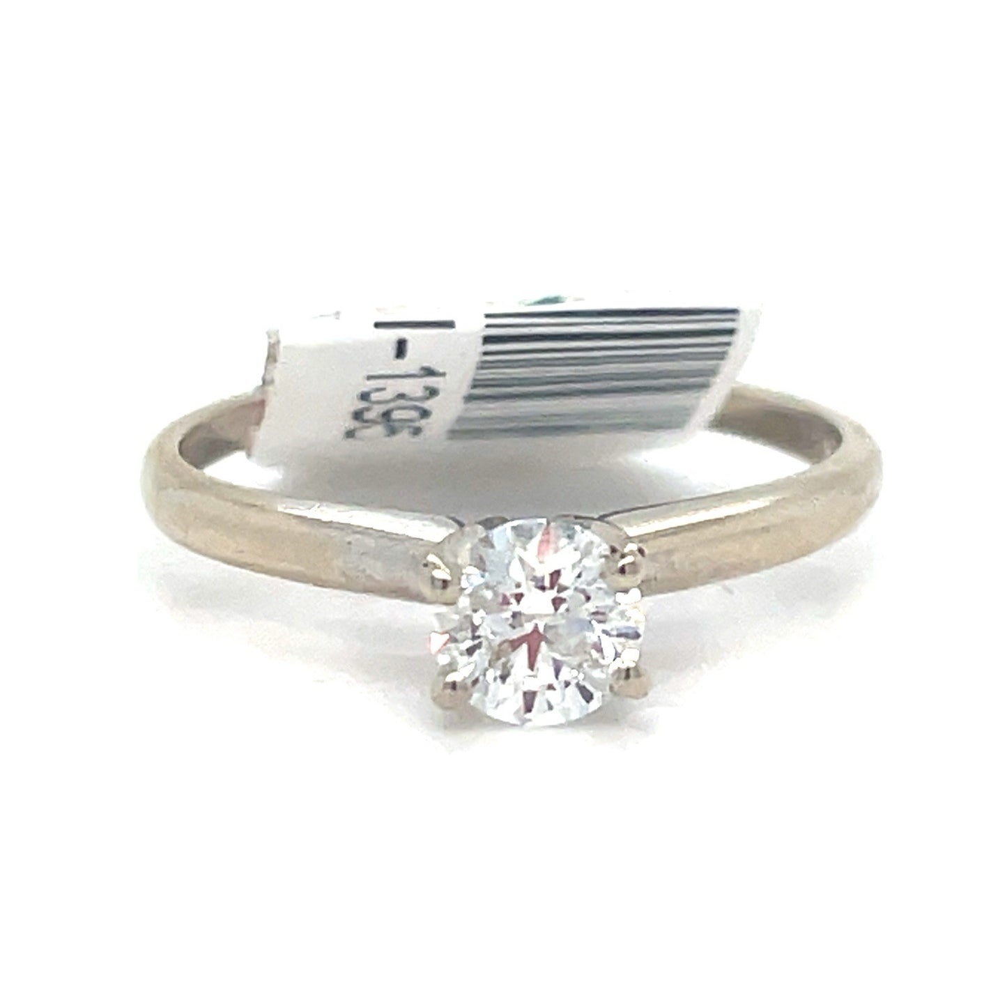 14k White Gold Women’s Solitaire Diamond Ring 1.80g Size 6.75 .46CTW H,I20
