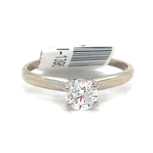 14k White Gold Women’s Solitaire Diamond Ring 1.80g Size 6.75 .46CTW H,I20