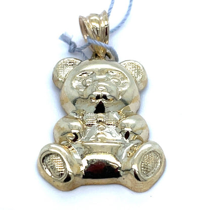 10k Yellow Gold Polished Teddy Bear Pendant 2.30g1