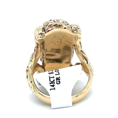 14k Yellow Gold Women’s Opal Brutalist Ring 8.10g Size 4.52