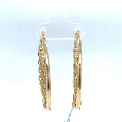 14k Yellow Gold Women’s Polished Hoop Rolo Earrings 5.50g1