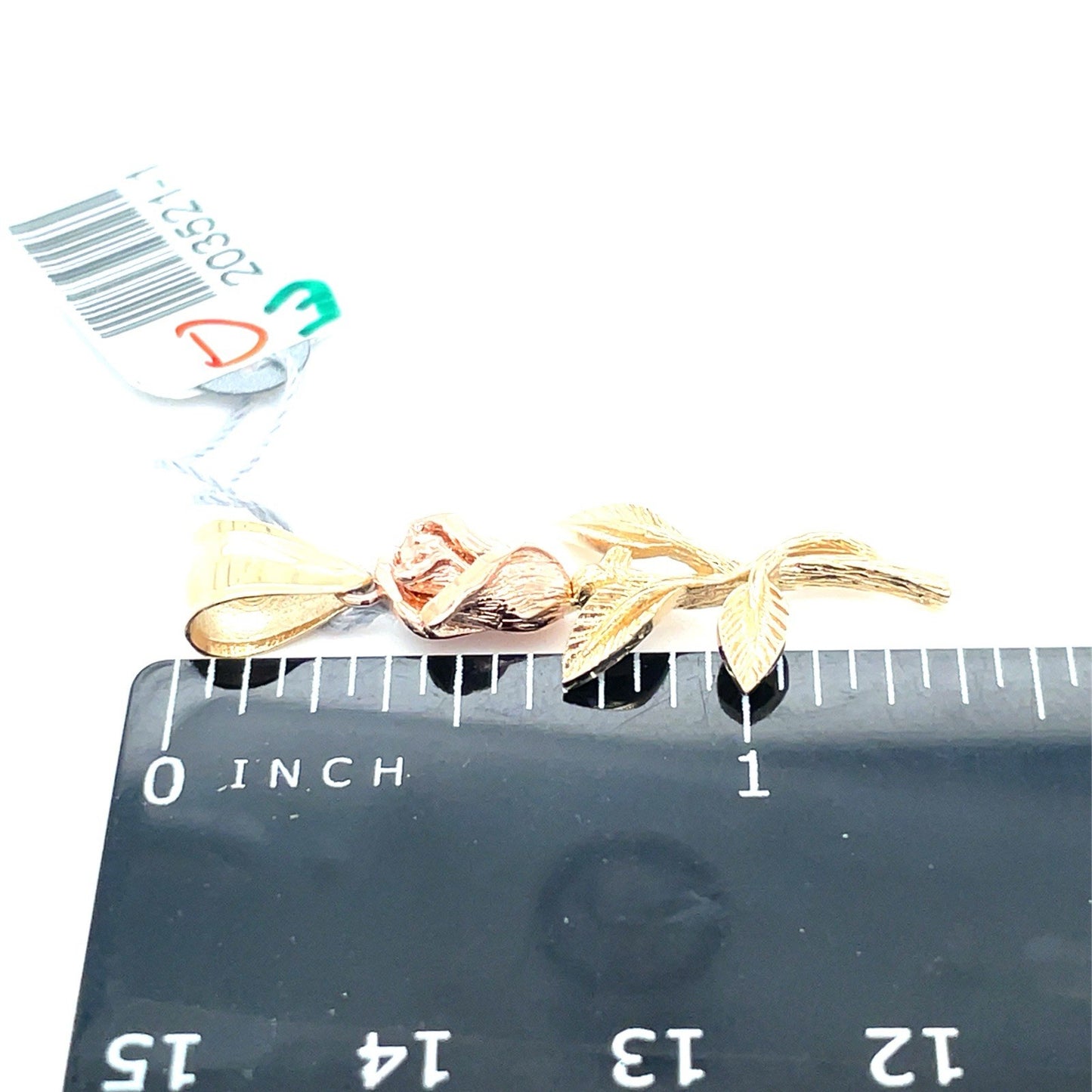 14k Two Tone Gold Women’s Rose Pendant 2.50g3