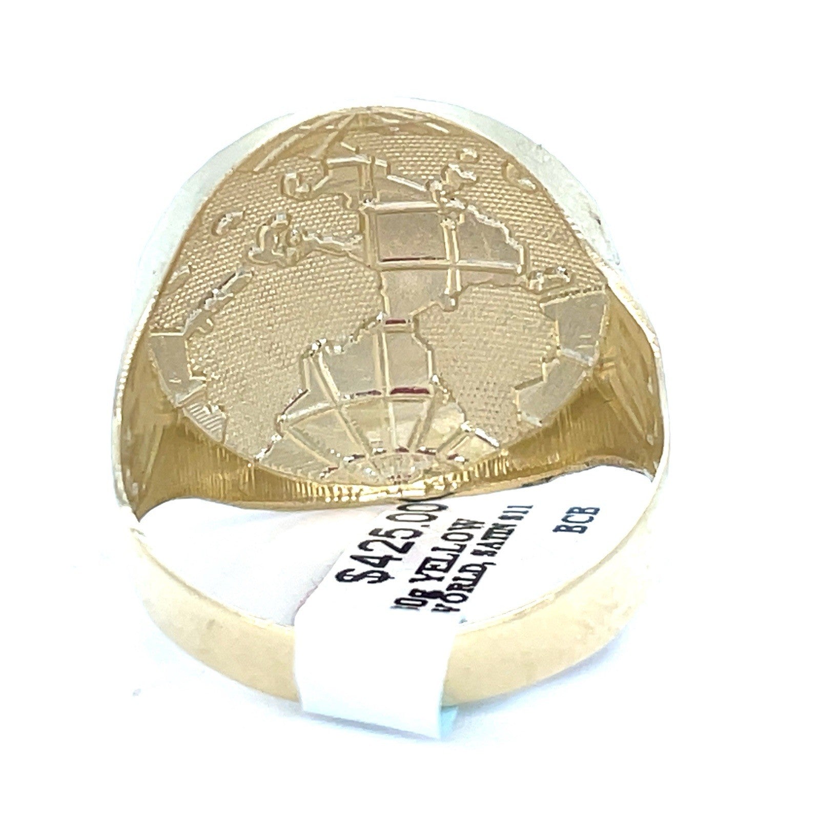 10K Yellow Gold Men’s World Satin Ring 4.30g Size 112