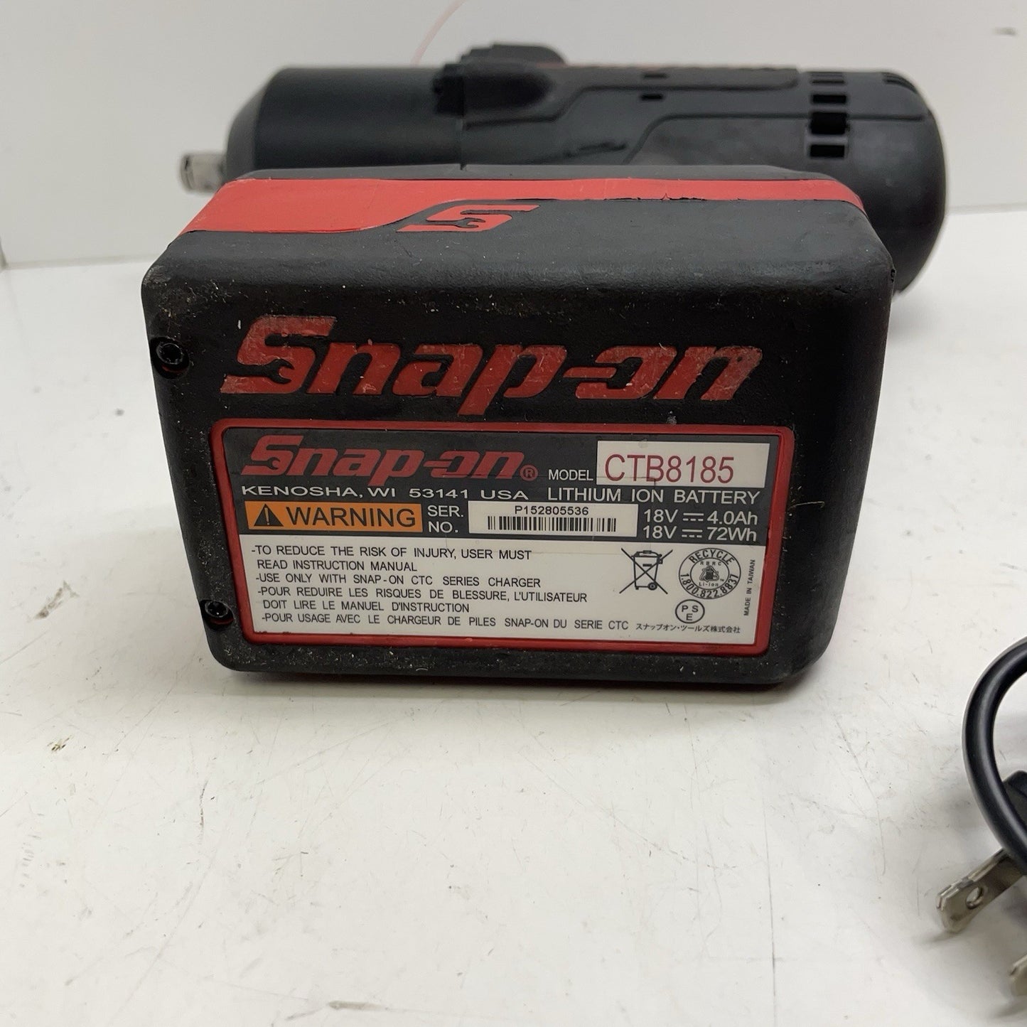 Snap-On CT8850BK 18v 1/2" Drive Impact Wrench-2 Batteries And Charger7