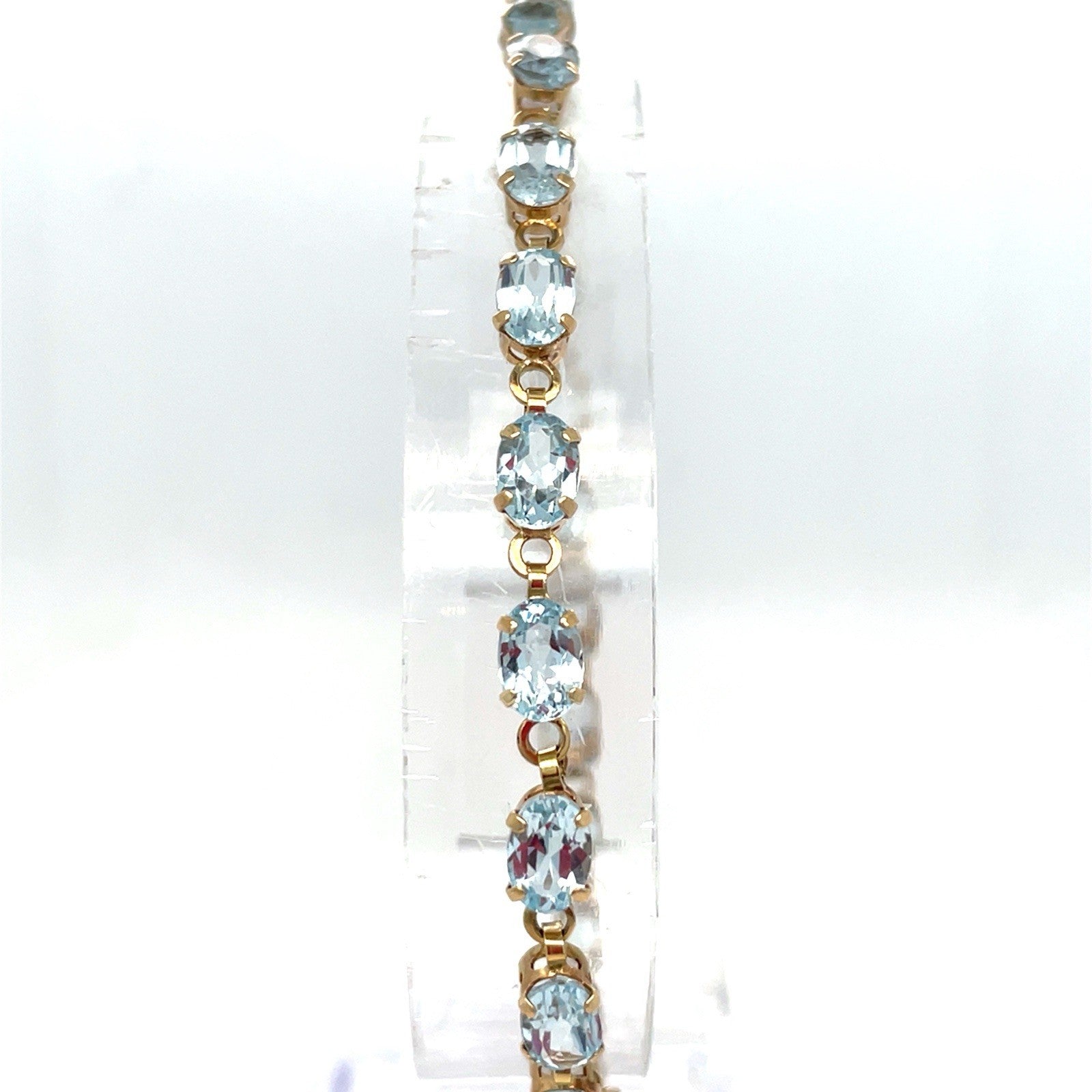 10k Yellow Gold Women’s 8” Oval Blue Topaz Bracelet 5.50g1