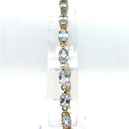 10k Yellow Gold Women’s 8” Oval Blue Topaz Bracelet 5.50g1
