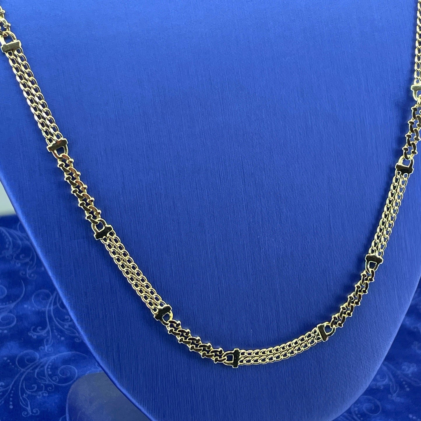 14k Yellow Gold 26” Double Cuban/oval Link Unique Necklace 18.90g 5.6mm1