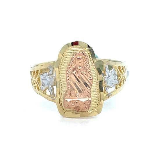 14K Tri Color Women’s Virgin Mary Ring 2.80g Size 70