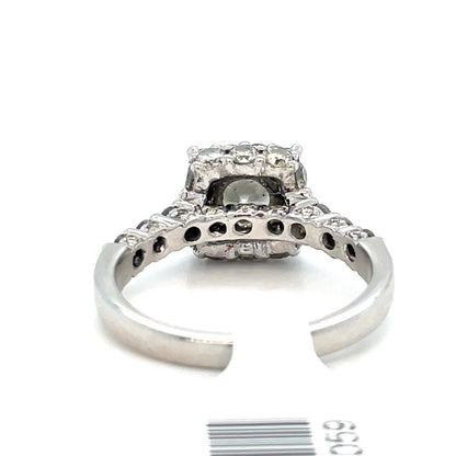 14k White Gold Women’s Halo Diamond Ring 5.91g L V S1 Size 10 W/ Appraisal2