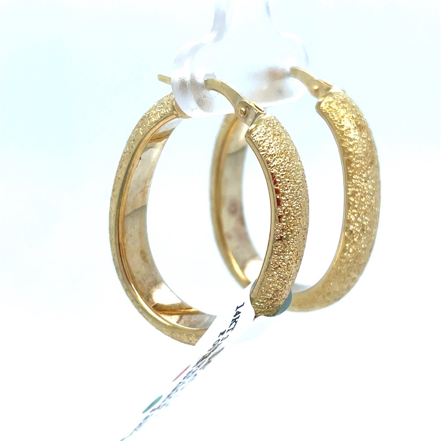 14k Yellow Gold Women’s Sparkle Cut Hoop Earrings 3.08g 5.8x241