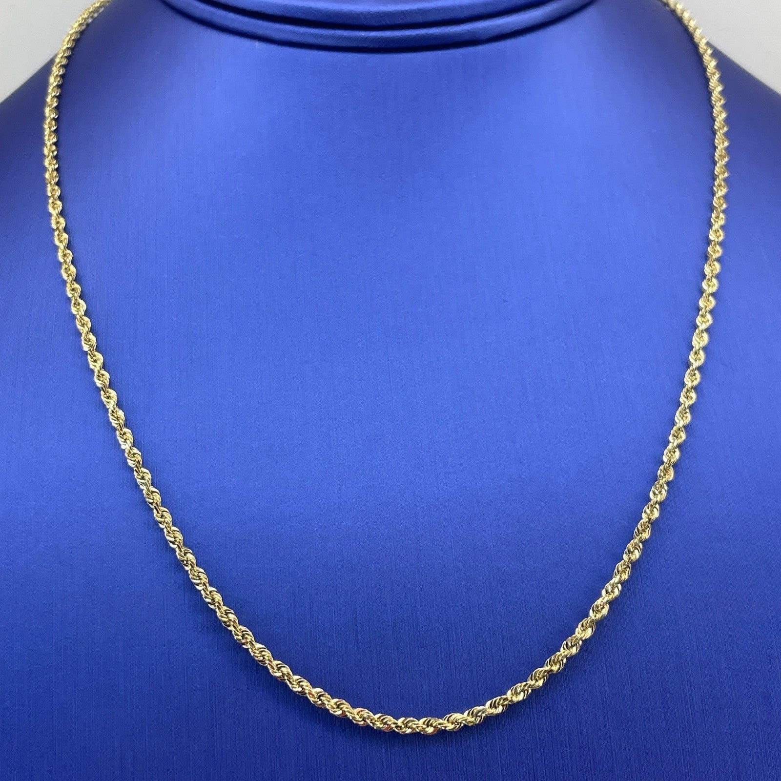 14k Yellow Gold 18” Solid Rope Necklace 6.65g 2.1mm 3