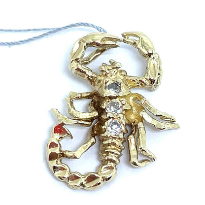 10k Yellow Gold CZ Scorpion Pendant 4.80g0
