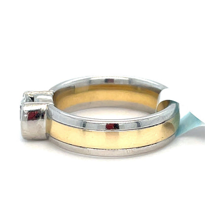 18k Yellow Gold & Platinum Diamond Ring 10.16g .8CT E VVS2 Size 6 W/ Appraisal2