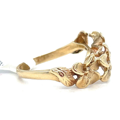 14K Yellow Gold Women’s Island Flowers Ring 3.20g Size 5.51