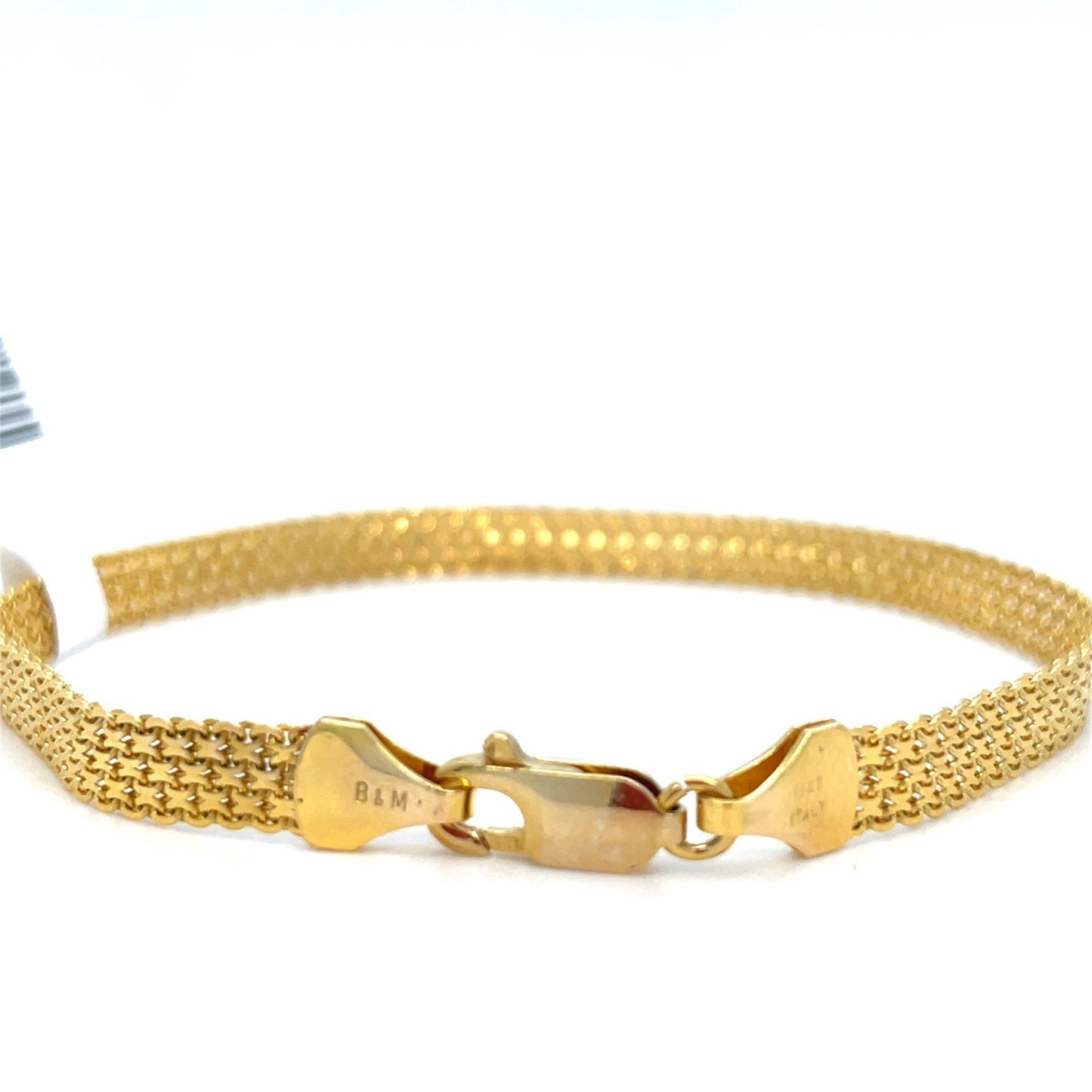 14k Yellow Gold 7” Flat Weave Bracelet 4.84g 4.6mm 2