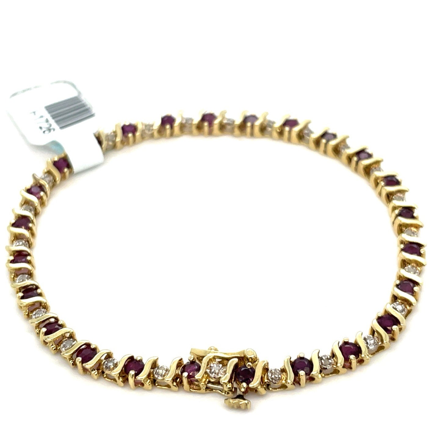 14k Yellow Gold Women’s 7” Ruby Tennis Bracelet 9.00g 0