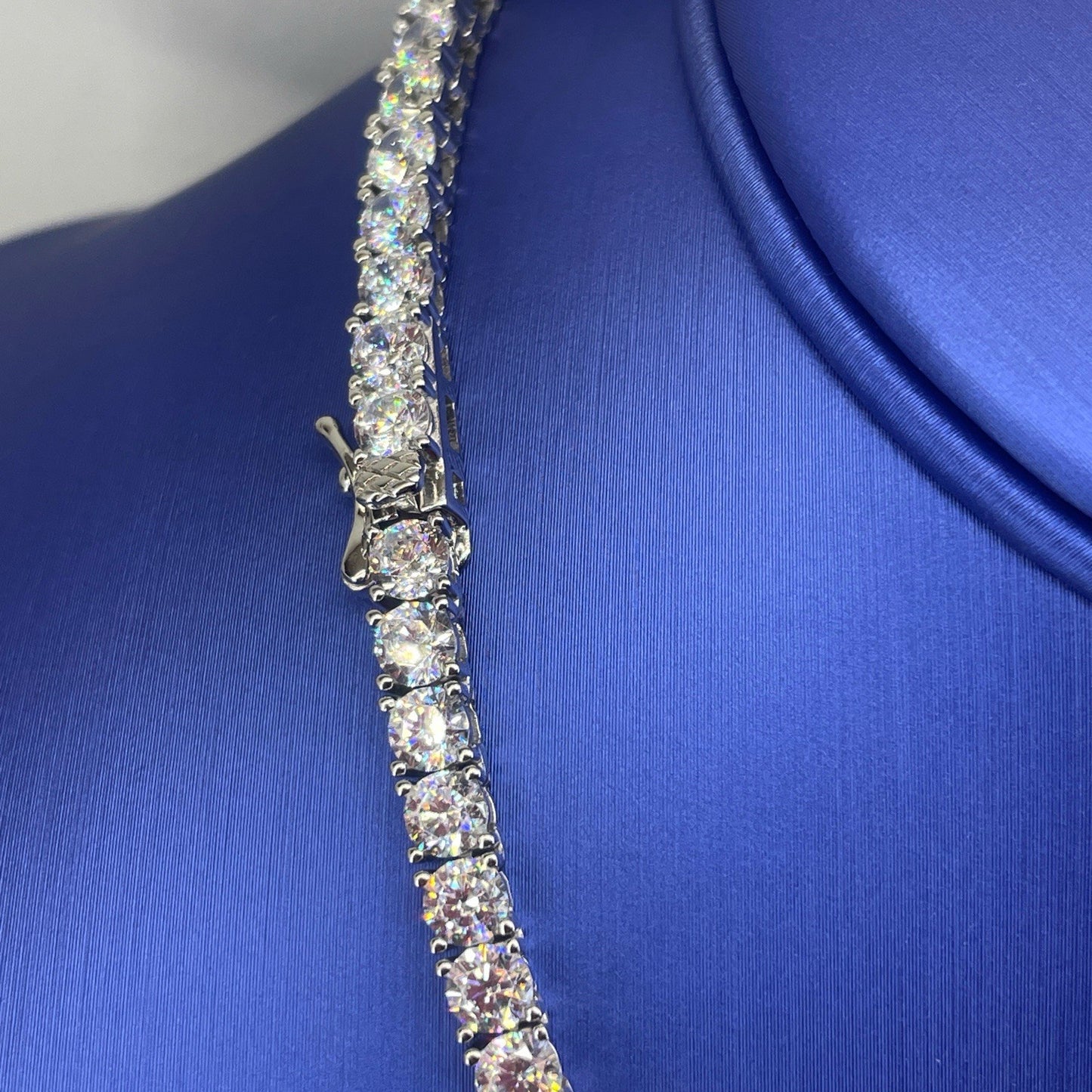 925 Sterling Silver 16” CZ Tennis Necklace 32.30g 4mm3