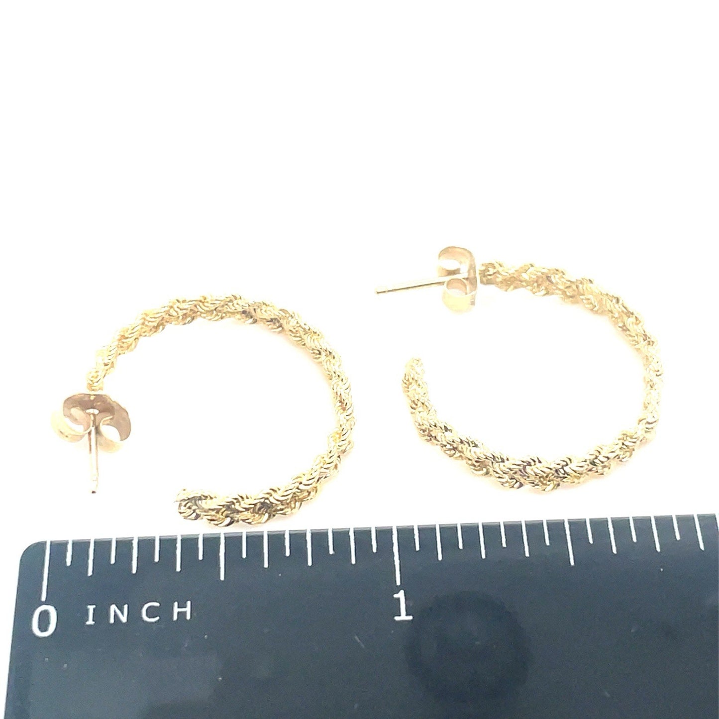 14k Yellow Gold Women’s Hollow Double Rope Style Small Hoop Earrings 2.40g2