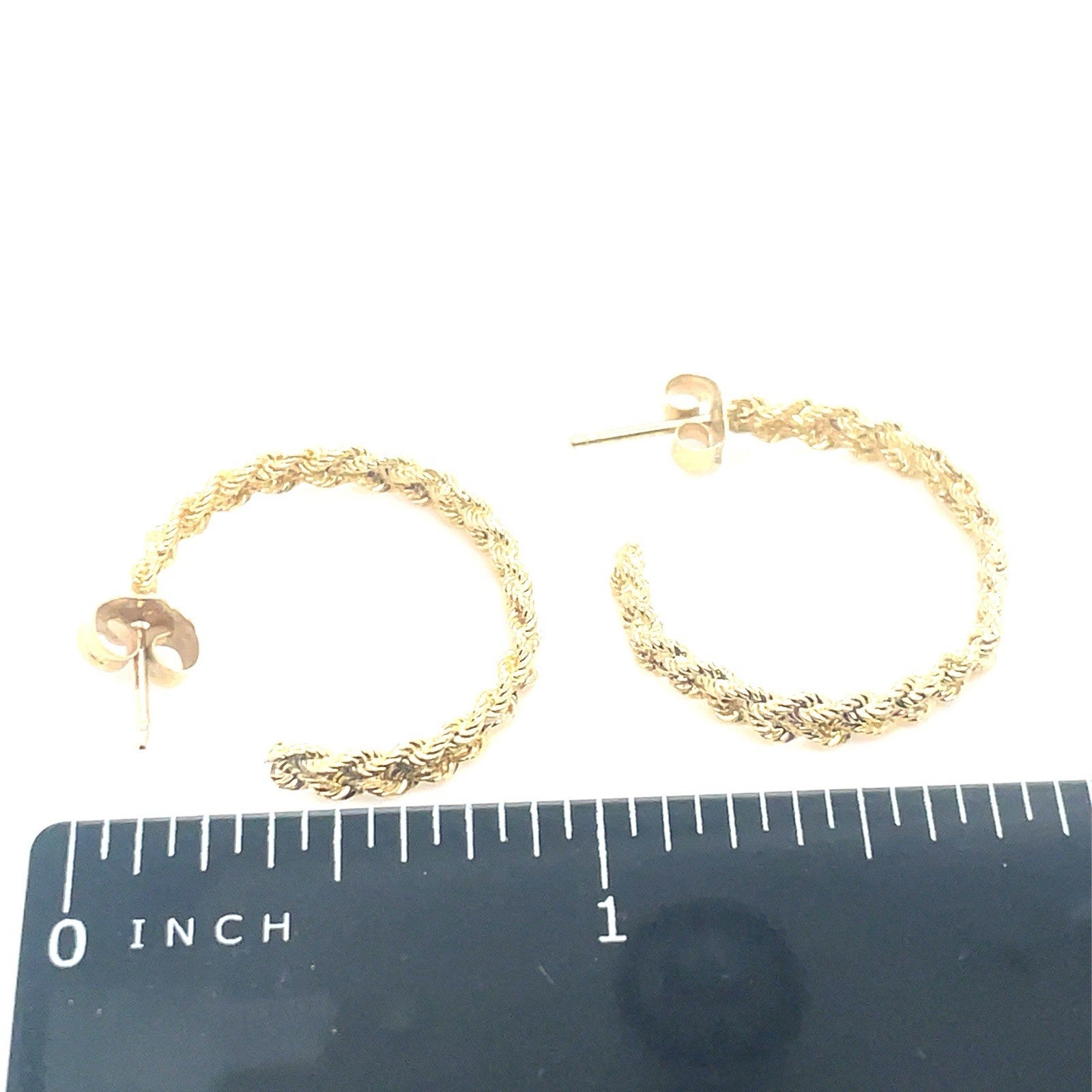 14k Yellow Gold Women’s Hollow Double Rope Style Small Hoop Earrings 2.40g2