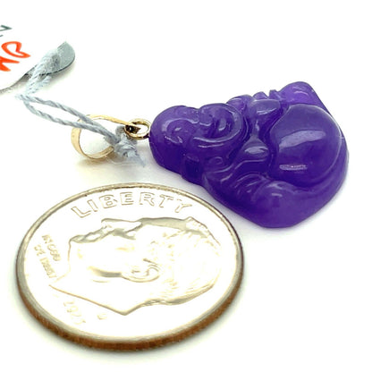 14k Yellow Gold Purple Buddha Pendant 2.10g2