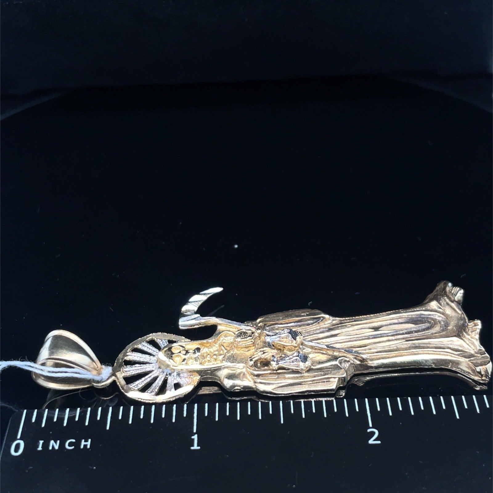 10K Two Tone Gold Men’s  Santa Muerte Pendant 9.90g2