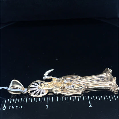 10K Two Tone Gold Men’s  Santa Muerte Pendant 9.90g2