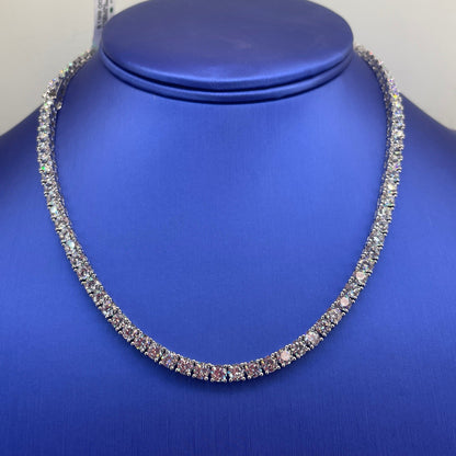 925 Sterling Silver 16” CZ Tennis Necklace 32.30g 4mm0