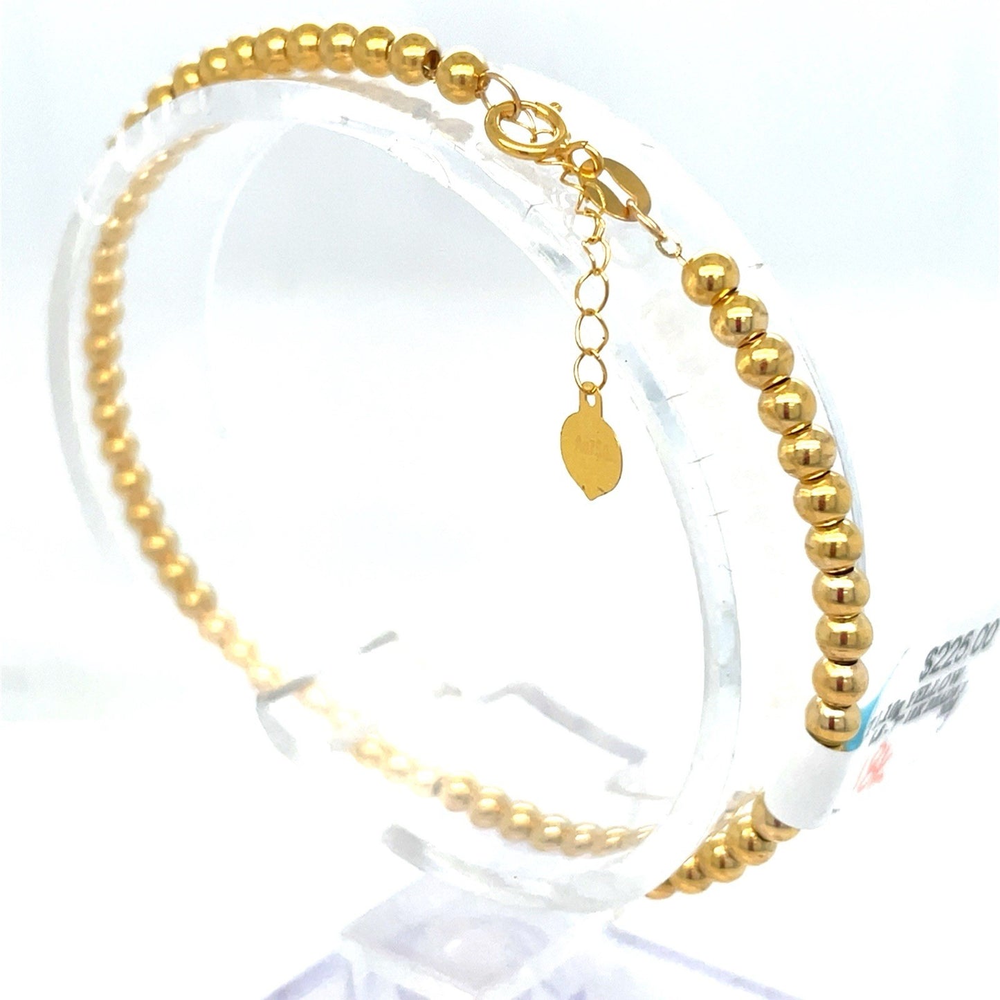 18k Yellow Gold Women’s 6.5”-7” Beads Bracelet 1.10g 3mm 2