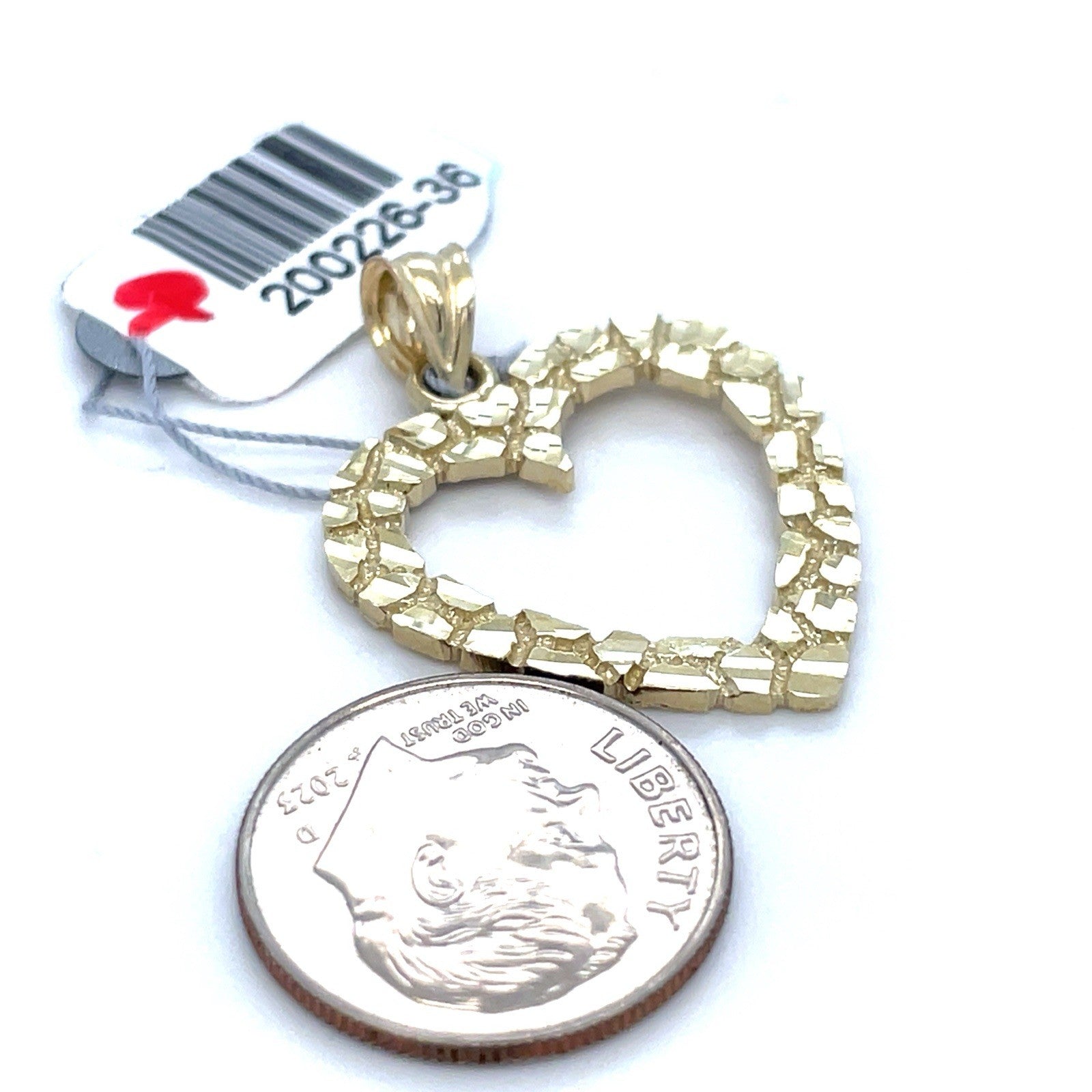 10k Yellow Gold Women’s Open Nugget Heart Pendant 2.10g2