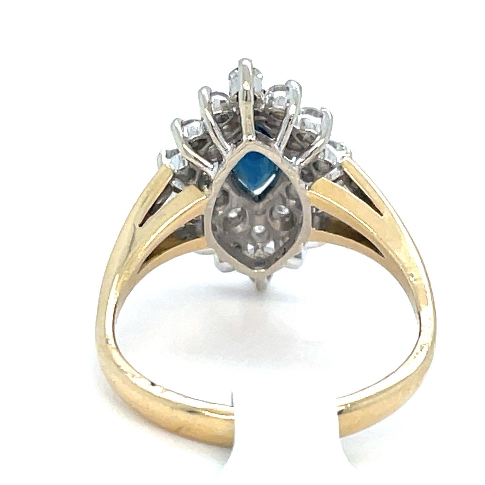 14k Yellow Gold  Marquise Sapphire Diamond Ring 3.94g Size 6.25 W/ Appraisal2