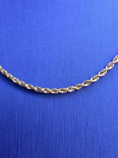 10k Rose gold 16 inch hollow rope necklace 1.9 mm 1.4 g brand new1