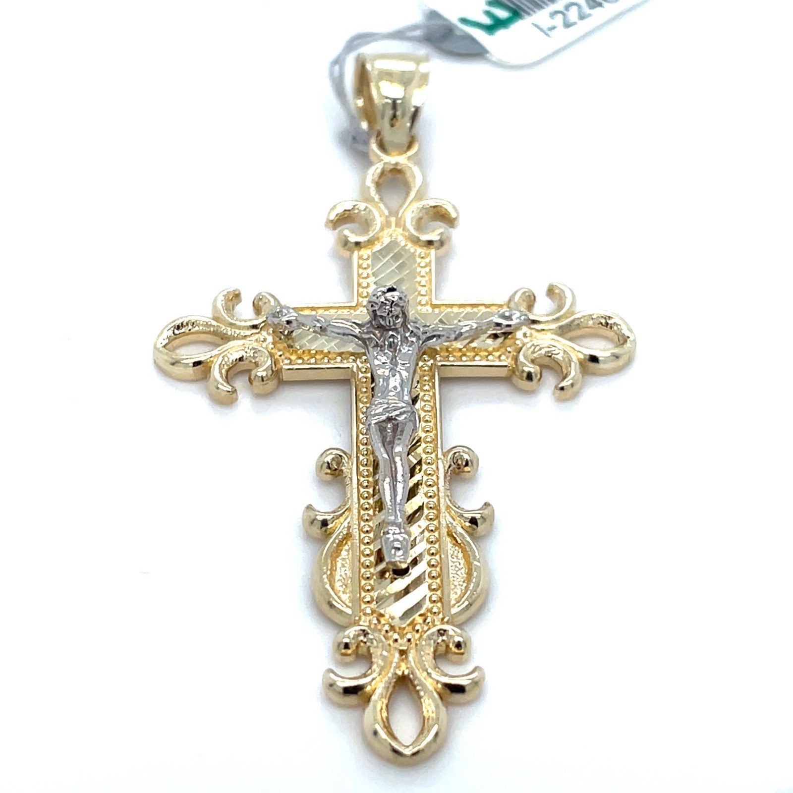14k Two Tone Gold Cross Pendant 7.20g1