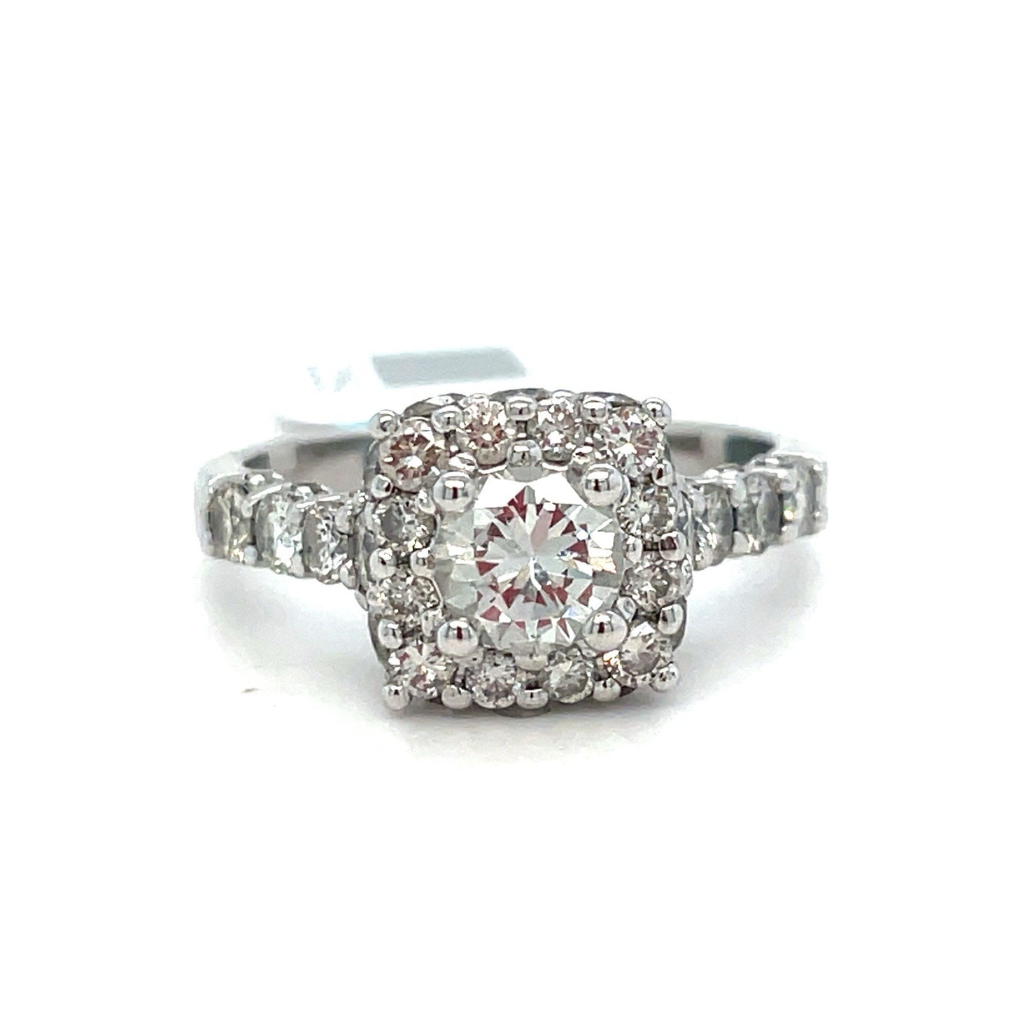 14k White Gold Women’s Halo Diamond Ring 5.91g L V S1 Size 10 W/ Appraisal0