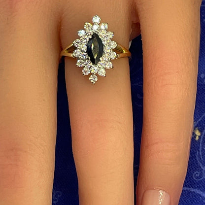 14k Yellow Gold  Marquise Sapphire Diamond Ring 3.94g Size 6.25 W/ Appraisal4