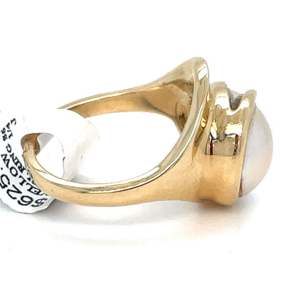 14K Yellow Gold Women’s Dome Pearl Ring 7.40g Size 6.251