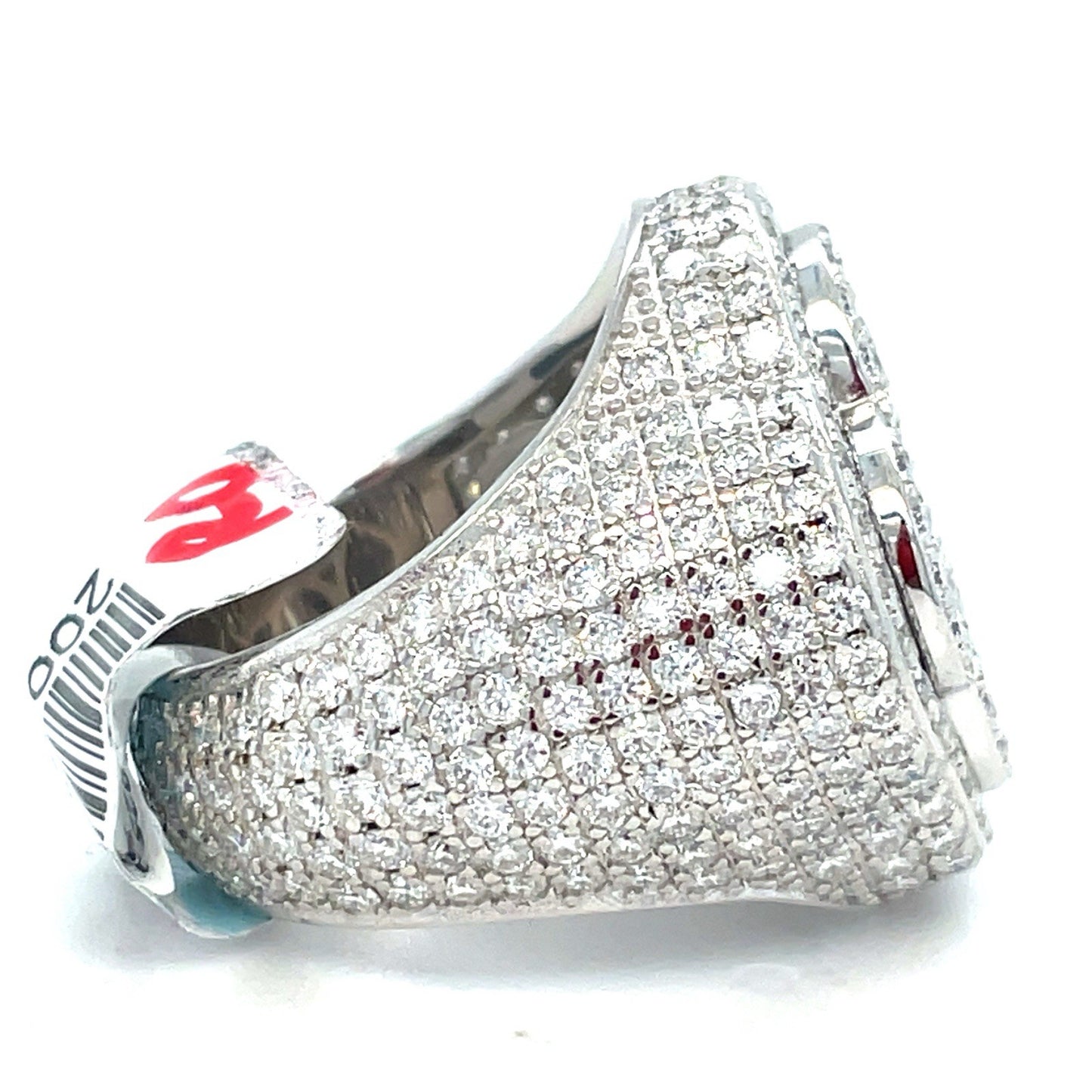 925 Sterling Silver Moissanite Inset Clover Ring 16.20g Size 9 1