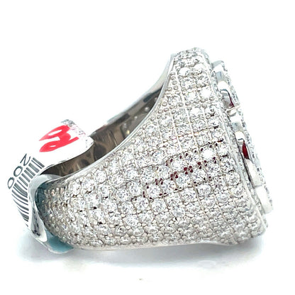 925 Sterling Silver Moissanite Inset Clover Ring 16.20g Size 9 1