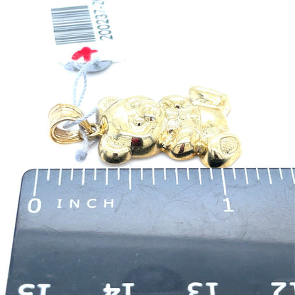 10k Yellow Gold Polished Teddy Bear Pendant 2.30g3