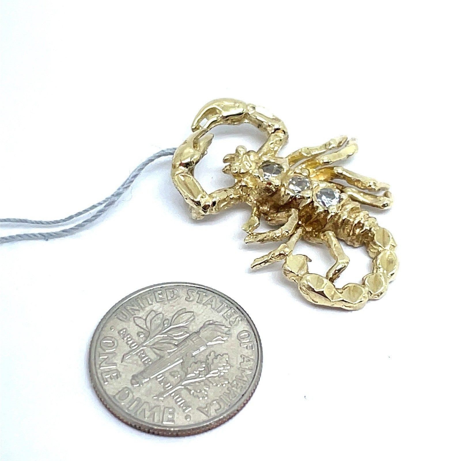 10k Yellow Gold CZ Scorpion Pendant 4.80g1