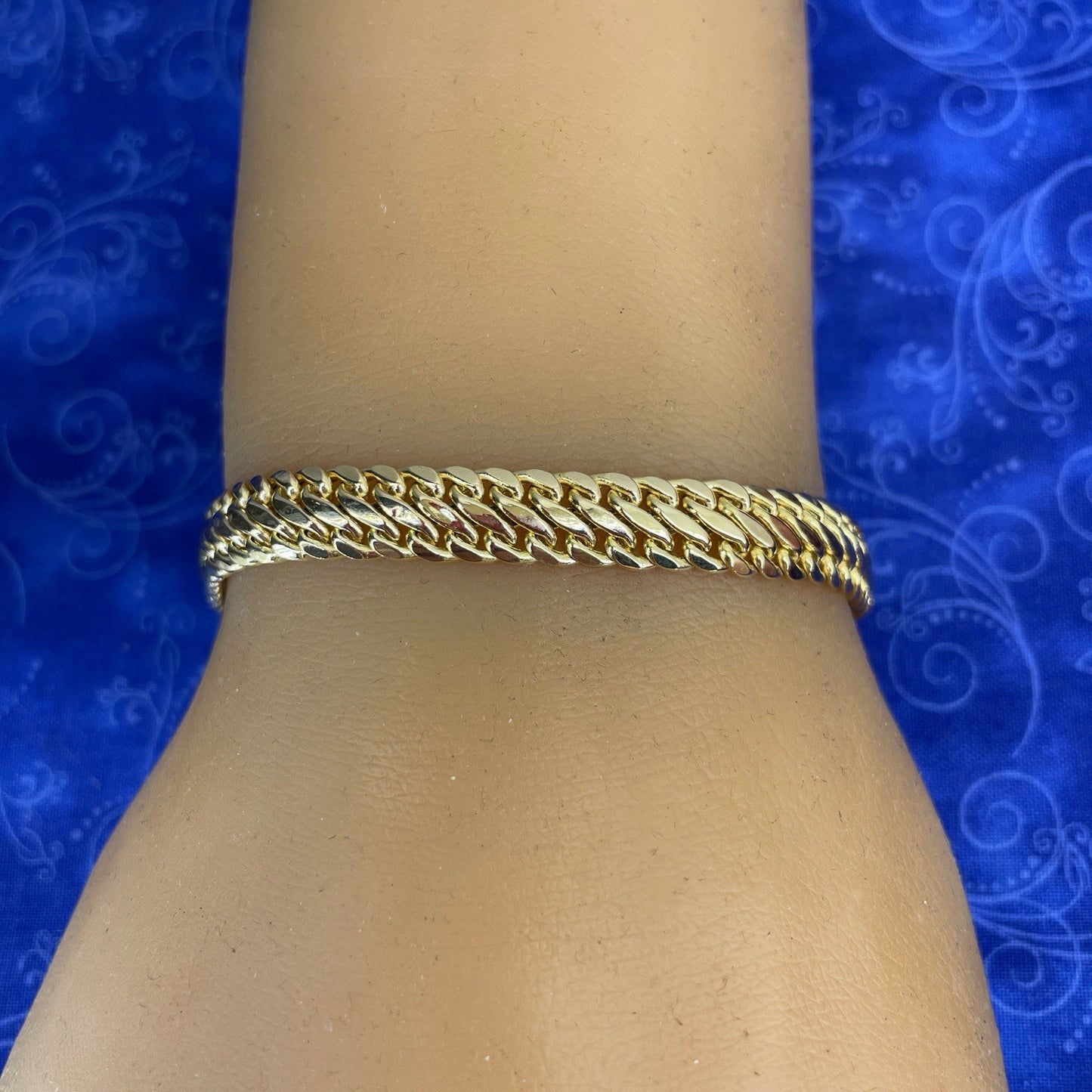 14k Yellow Gold 8” Curve Weave Bracelet 9.40g 8.6mm3