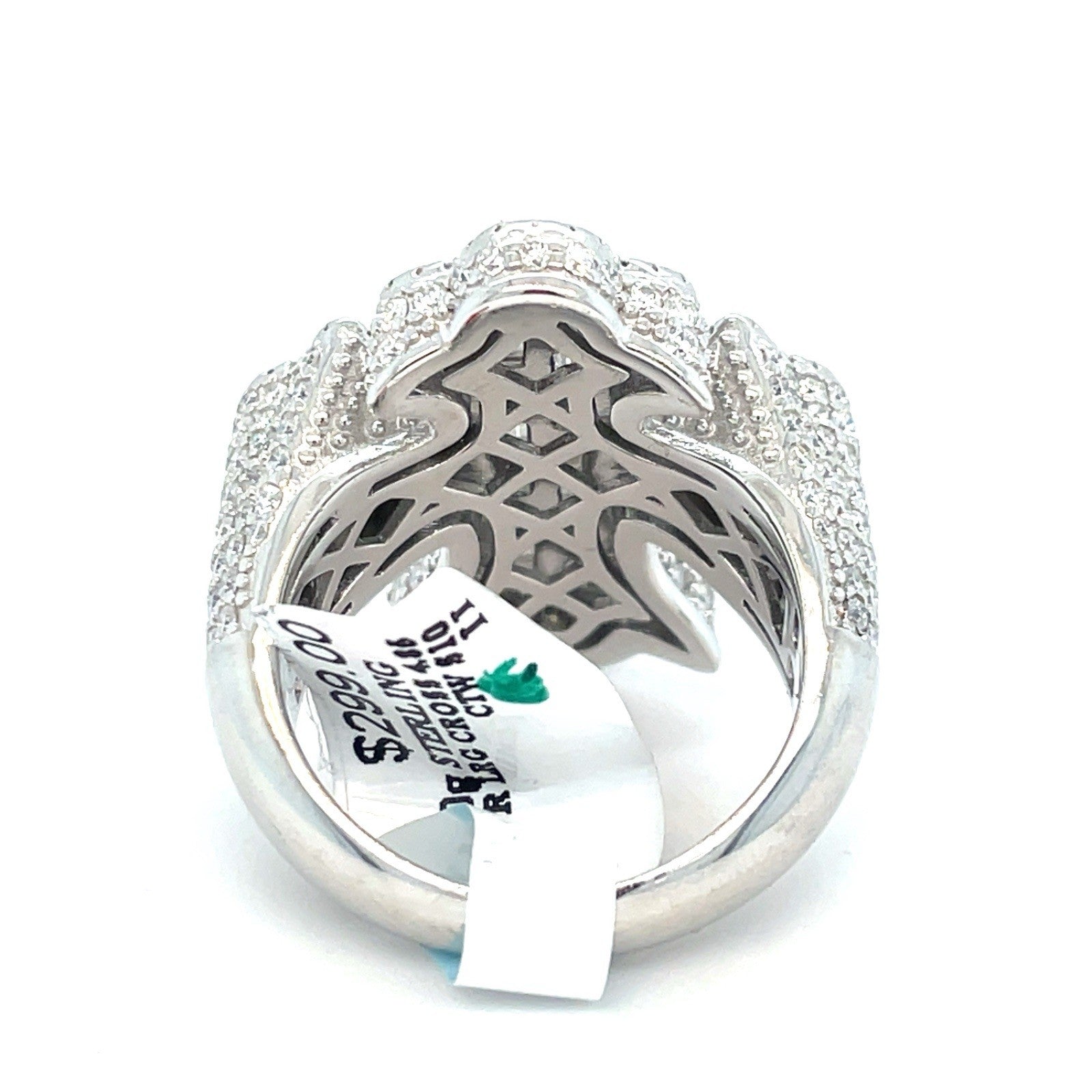 925 Sterling Silver Moissanite Cross Ring 14.20g 4.85CTW Size 102