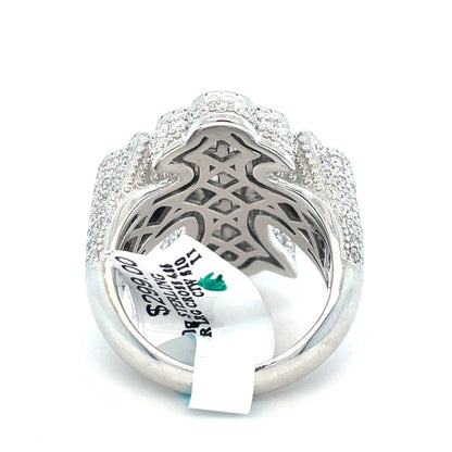 925 Sterling Silver Moissanite Cross Ring 14.20g 4.85CTW Size 102