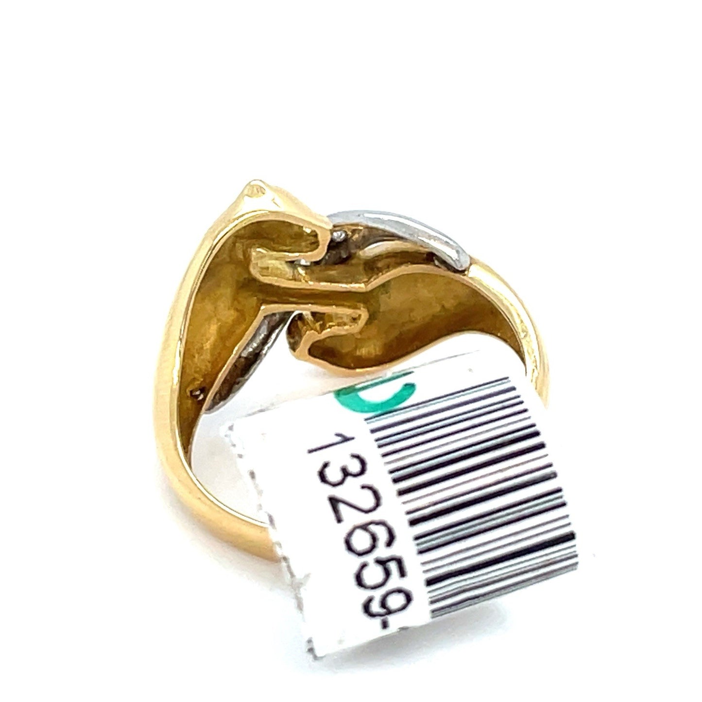 14k Two Tone Gold Jaguars Diamond Ring 3.40g Size 63