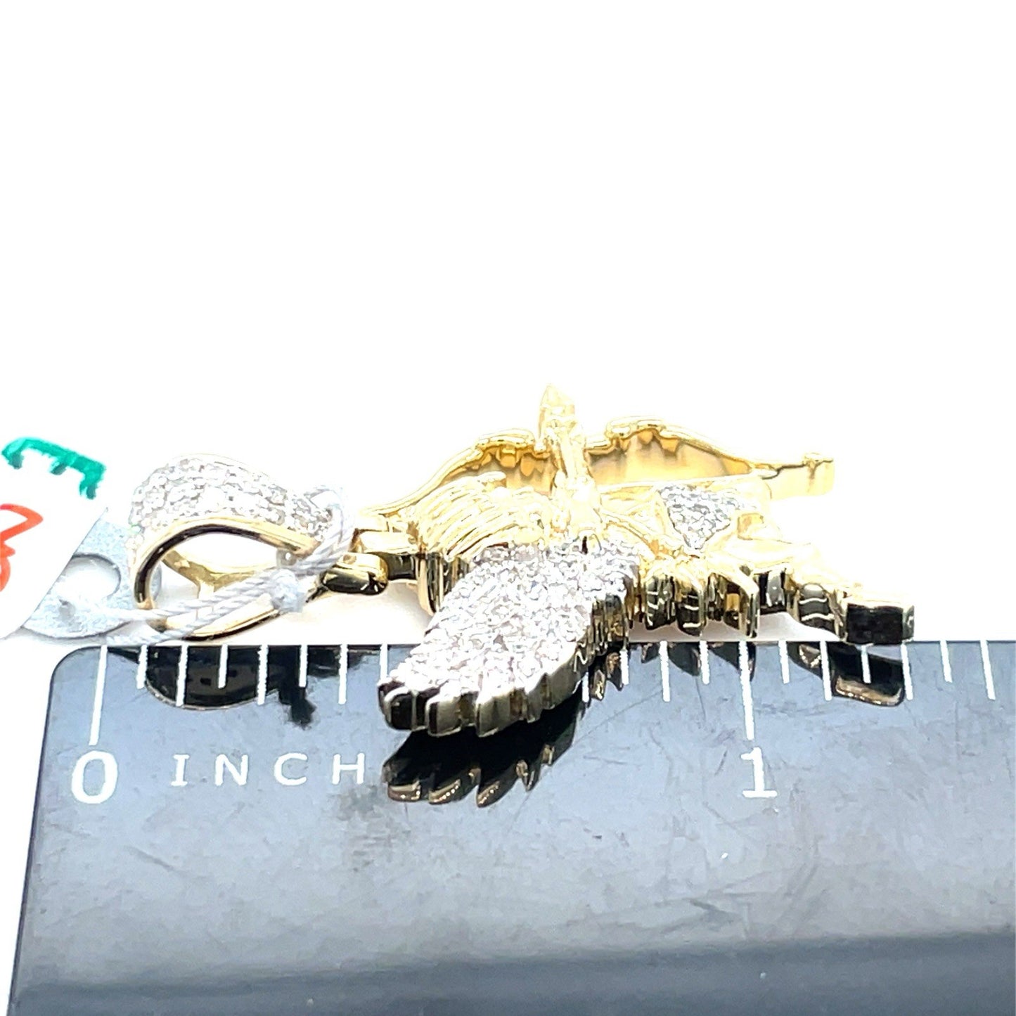 10K Yellow Gold Diamond Angel Pendant 3.95g .2CTW3