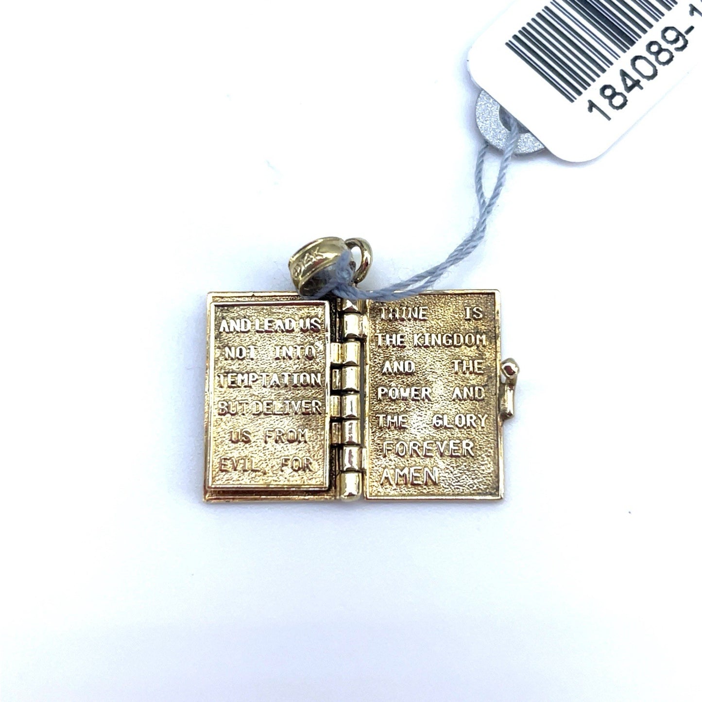 14k Yellow Gold Opening Bible Pendant 3.40g2