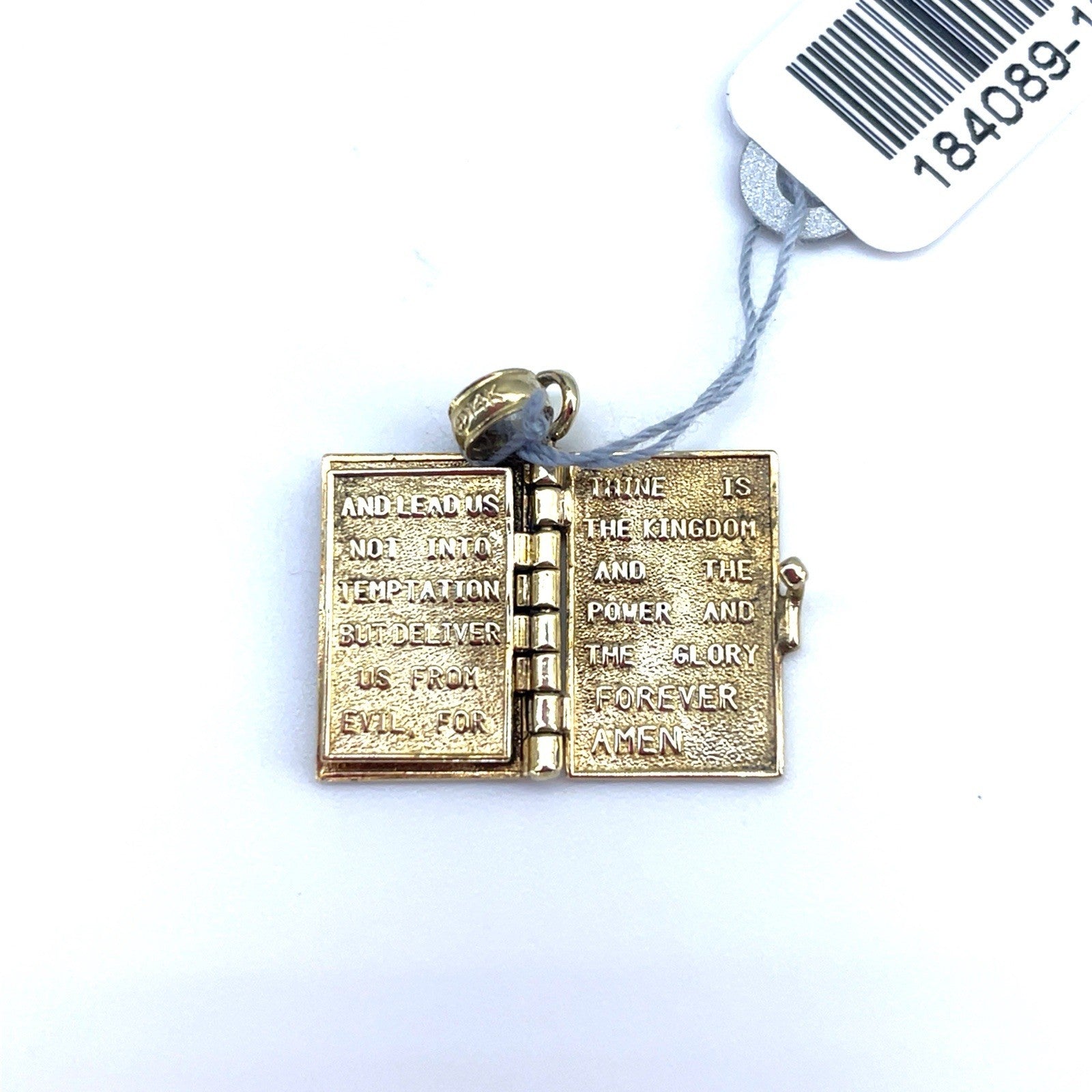 14k Yellow Gold Opening Bible Pendant 3.40g2