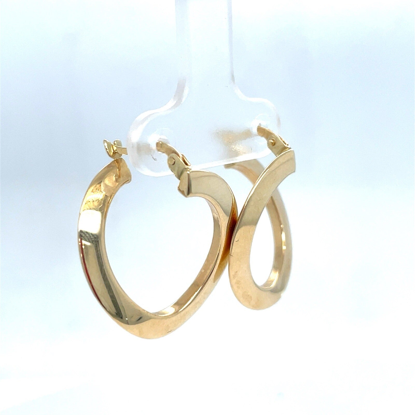 14kt Yellow Gold Hollow Hang Twist Earrings 2.05g 1