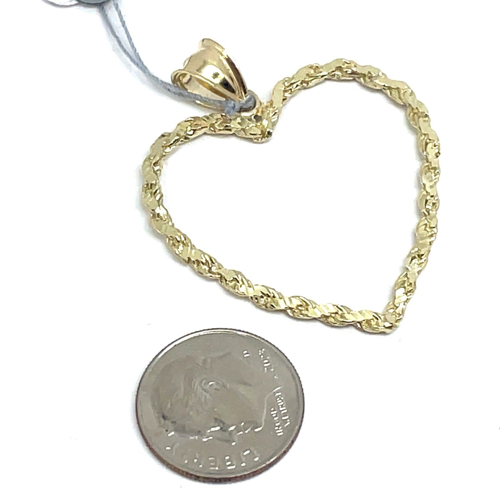 10k Yellow Gold Open Rope Heart Pendant 3.20g  - Women’s1